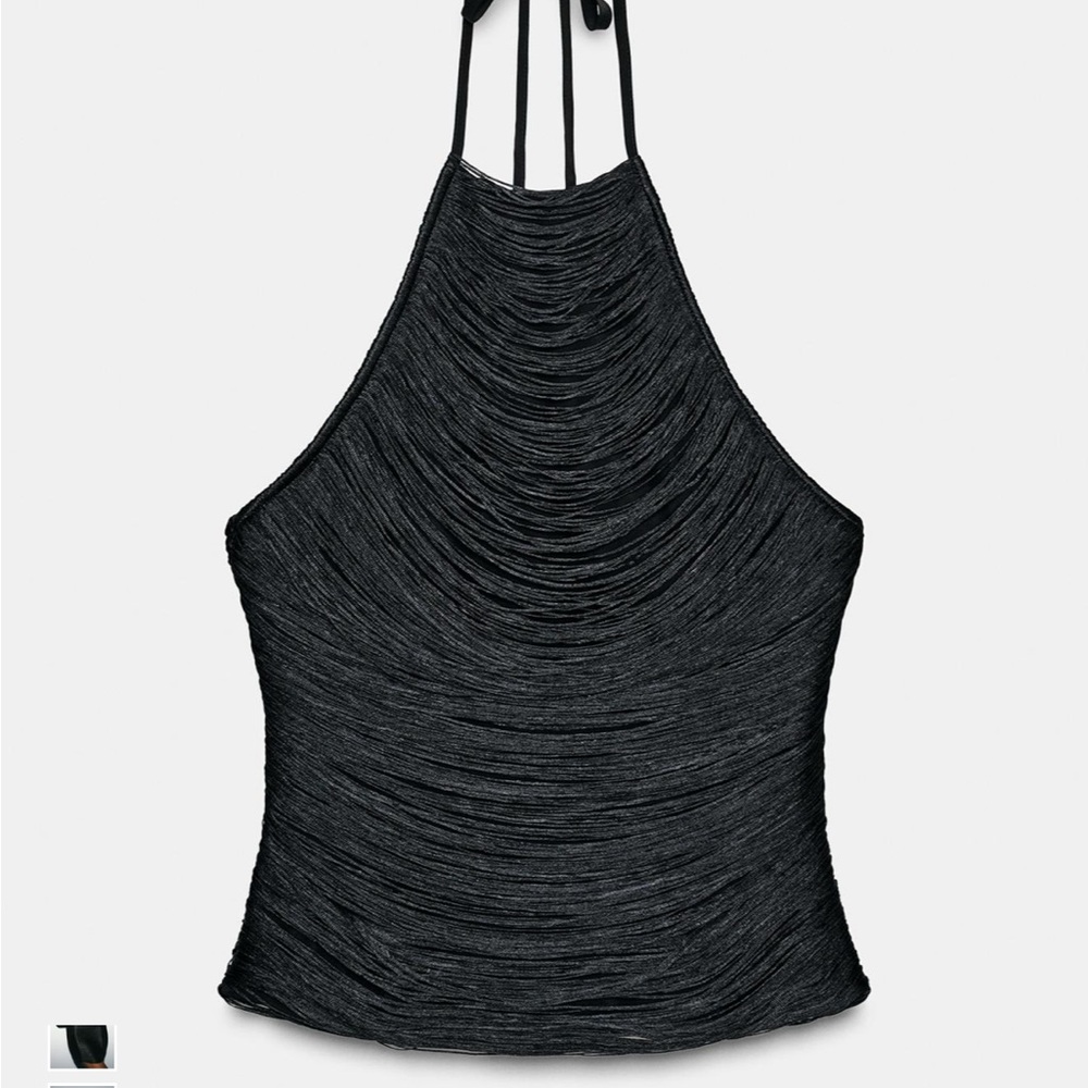 Zara fringe halter top